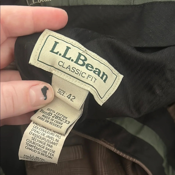 L.L. Bean Brown Dress Pants with High-Waisted Pleats - Picture 2 of 6